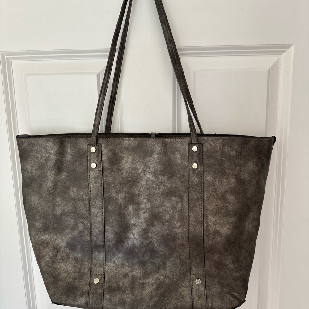 ALDO Elegant Taupe Metallic Tote Bag